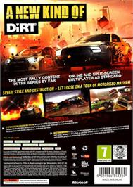 Box back cover for DiRT Showdown on the Microsoft Xbox 360.