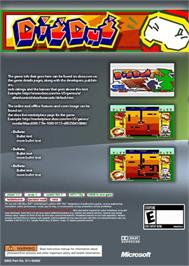 Box back cover for Dig Dug on the Microsoft Xbox 360.