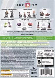 Box back cover for Disney Infinity on the Microsoft Xbox 360.