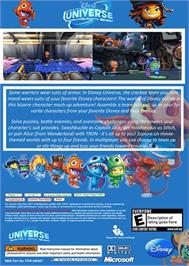 Box back cover for Disney Universe on the Microsoft Xbox 360.