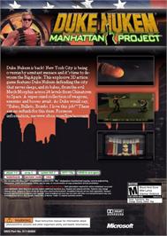 Box back cover for Duke Nukem - Manhattan Project on the Microsoft Xbox 360.