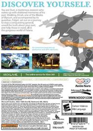 Box back cover for Dust - An Elysian Tail on the Microsoft Xbox 360.