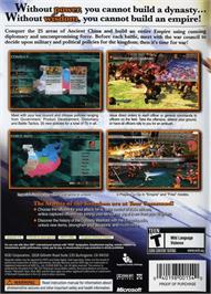 Box back cover for Dynasty Warriors 5 - Empires on the Microsoft Xbox 360.