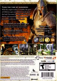 Box back cover for Elder Scrolls 4 - Oblivion, The on the Microsoft Xbox 360.