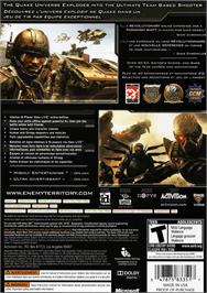 Box back cover for Enemy Territory - Quake Wars on the Microsoft Xbox 360.