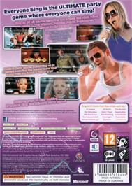 Box back cover for Everyone Sing on the Microsoft Xbox 360.