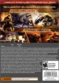 Box back cover for F.e.a.r. Files on the Microsoft Xbox 360.