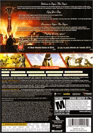Box back cover for Fallout New Vegas on the Microsoft Xbox 360.