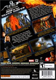 Box back cover for Fantastic Four: Rise of the Silver Surfer on the Microsoft Xbox 360.