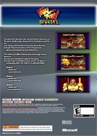 Box back cover for Fatal Fury Special on the Microsoft Xbox 360.