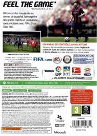 Box back cover for Fifa 15 on the Microsoft Xbox 360.
