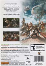 Box back cover for Final Fantasy 13 on the Microsoft Xbox 360.