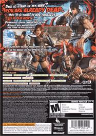 Box back cover for Fist Of The North Star - Ken's Rage on the Microsoft Xbox 360.