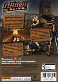 Box back cover for Flatout Ultimate Carnage on the Microsoft Xbox 360.