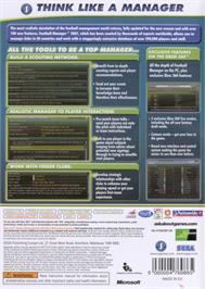 Box back cover for Football Manager 2007 on the Microsoft Xbox 360.