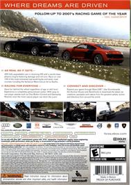 Box back cover for Forza Motorsport 3 on the Microsoft Xbox 360.