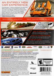 Box back cover for Forza Motorsport 4 on the Microsoft Xbox 360.