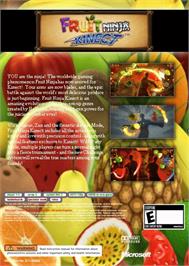 Box back cover for Fruit Ninja Kinect on the Microsoft Xbox 360.