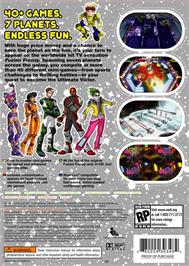Box back cover for Fuzion Frenzy 2 on the Microsoft Xbox 360.