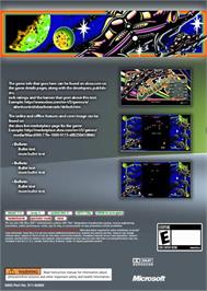 Box back cover for Galaga on the Microsoft Xbox 360.