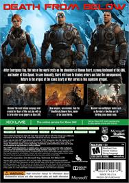Box back cover for Gears Of War Judgment on the Microsoft Xbox 360.