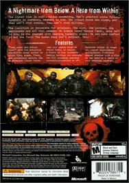 Box back cover for Gears of War on the Microsoft Xbox 360.