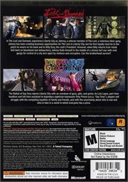 Box back cover for Grand Theft Auto - Episodes From Liberty City on the Microsoft Xbox 360.