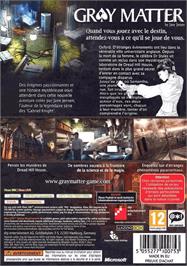 Box back cover for Gray Matter on the Microsoft Xbox 360.