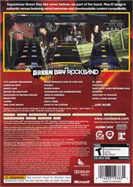 Box back cover for Green Day: Rock Band on the Microsoft Xbox 360.