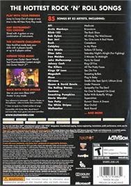 Box back cover for Guitar Hero 5 on the Microsoft Xbox 360.