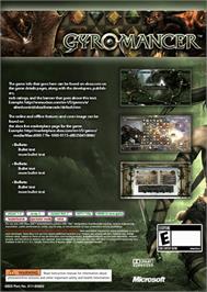 Box back cover for Gyromancer on the Microsoft Xbox 360.