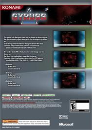 Box back cover for Gyruss on the Microsoft Xbox 360.