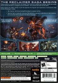Box back cover for Halo 4 on the Microsoft Xbox 360.