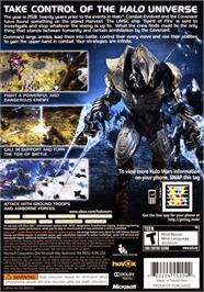 Box back cover for Halo Wars on the Microsoft Xbox 360.