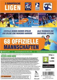 Box back cover for Handball 16 on the Microsoft Xbox 360.