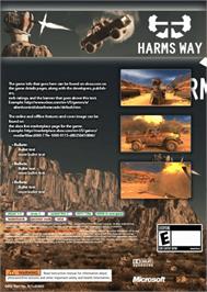 Box back cover for Harms Way on the Microsoft Xbox 360.