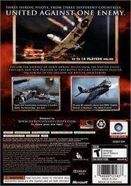 Box back cover for Heroes Over Europe on the Microsoft Xbox 360.