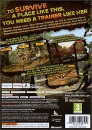 Box back cover for Jillian Michaels Fitness Adventure on the Microsoft Xbox 360.
