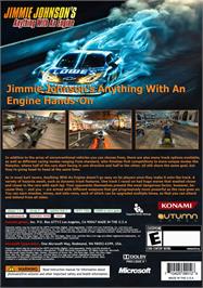 Box back cover for Jimmie Johnson's Anything With An Engine on the Microsoft Xbox 360.