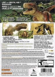 Box back cover for Jurassic: The Hunted on the Microsoft Xbox 360.