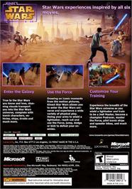 Box back cover for Kinect Star Wars on the Microsoft Xbox 360.