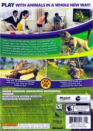 Box back cover for Kinectimals on the Microsoft Xbox 360.