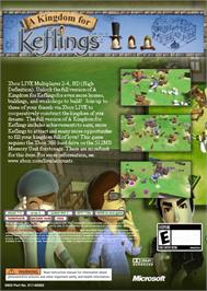 Box back cover for Kingdom For Keflings, A on the Microsoft Xbox 360.