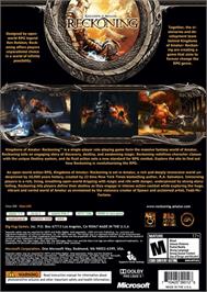 Box back cover for Kingdoms of Amalur: Reckoning on the Microsoft Xbox 360.