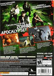 Box back cover for Left 4 Dead on the Microsoft Xbox 360.