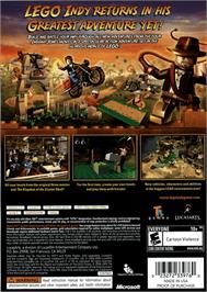 Box back cover for Lego Indiana Jones 2 - L'aventure Continue on the Microsoft Xbox 360.