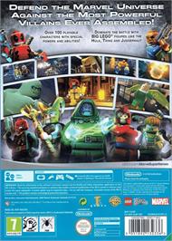 Box back cover for Lego Marvel Super Heroes on the Microsoft Xbox 360.
