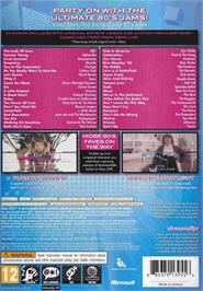Box back cover for Lips - I Love The 80s on the Microsoft Xbox 360.