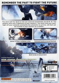 Box back cover for Lost Planet - Extreme Condition on the Microsoft Xbox 360.