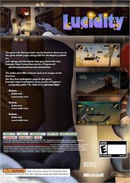 Box back cover for Lucidity on the Microsoft Xbox 360.
